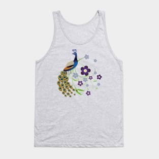 Peacock with flowers Tank Top